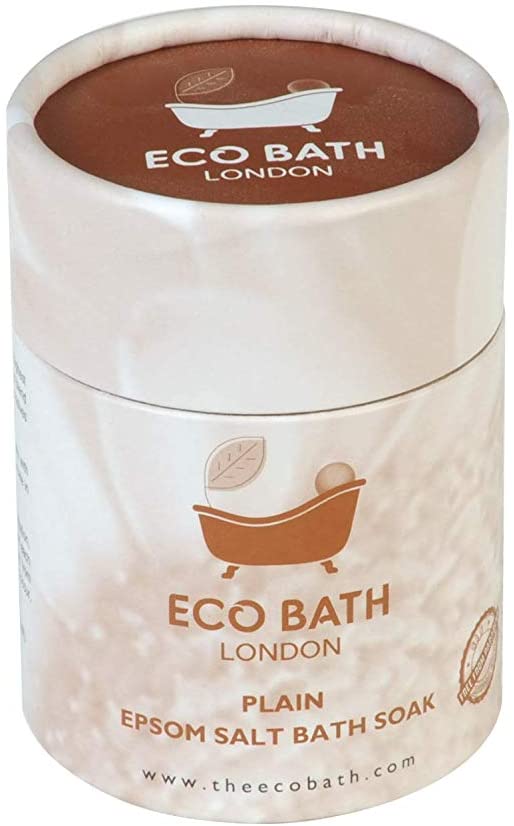 "Plain Epsom Salt Bath Soak in a 1kg container, ideal for muscle relief and relaxation."