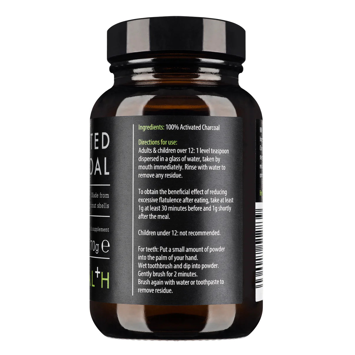 Kiki Activated Charcoal Powder – 100% Natural Coconut Shells (70g)