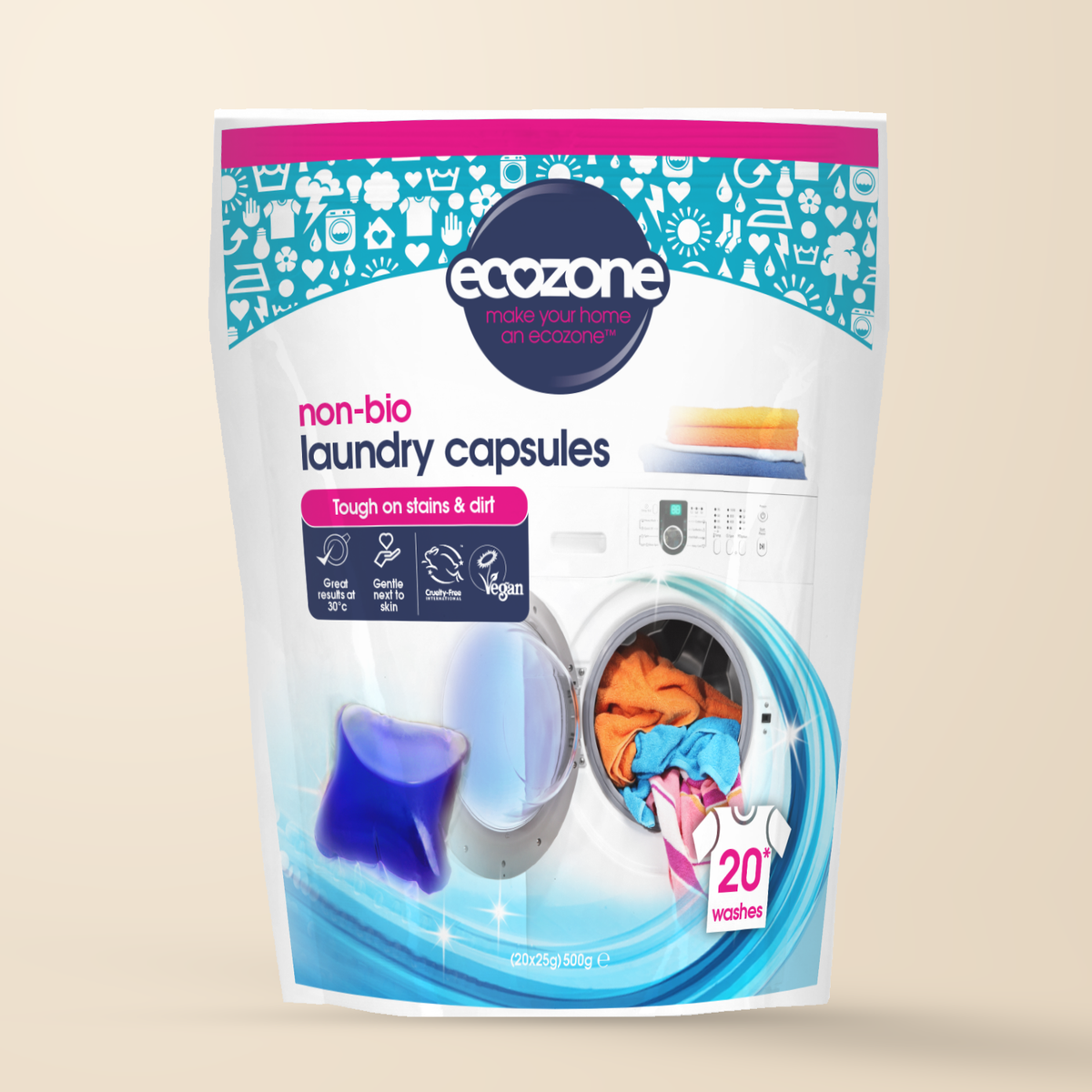 Ecozone Non-Bio Laundry Capsules – 20 Capsules