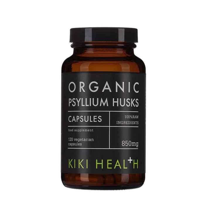 Kiki Psyllium Husks Organic 120 Capsules Front View
