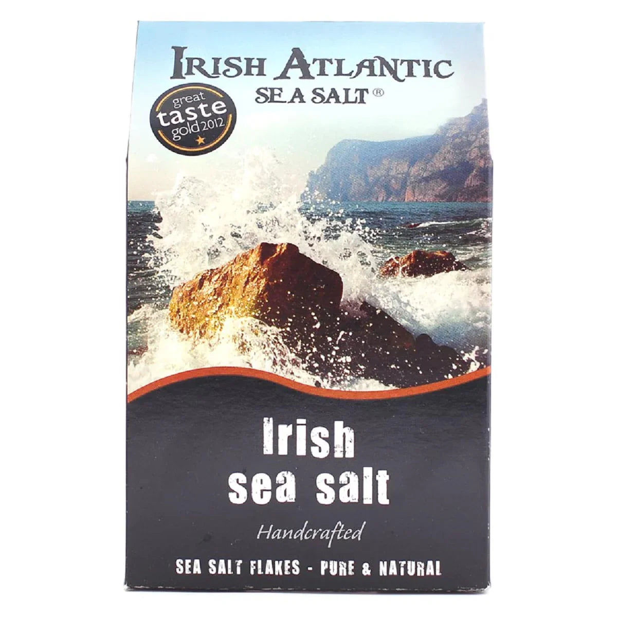 Atlantic Sea Salt Irish Sea Salt Flakes in a 220g organic bag, hand-harvested on the Beara Peninsula in West Cork, Ireland.