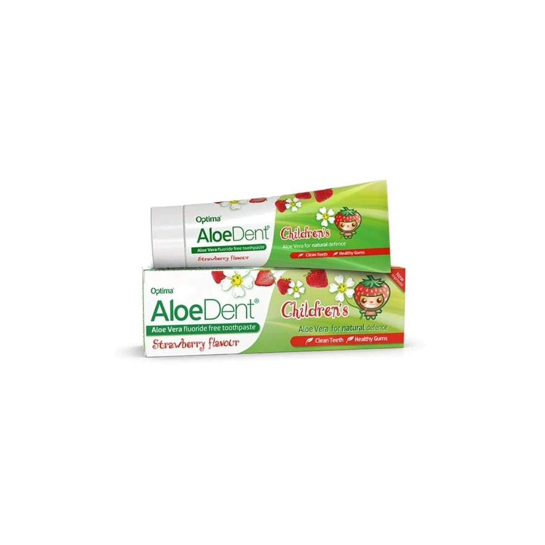 Aloe Dent Children's Aloe Vera Toothpaste Strawberry 6x50ml Front View