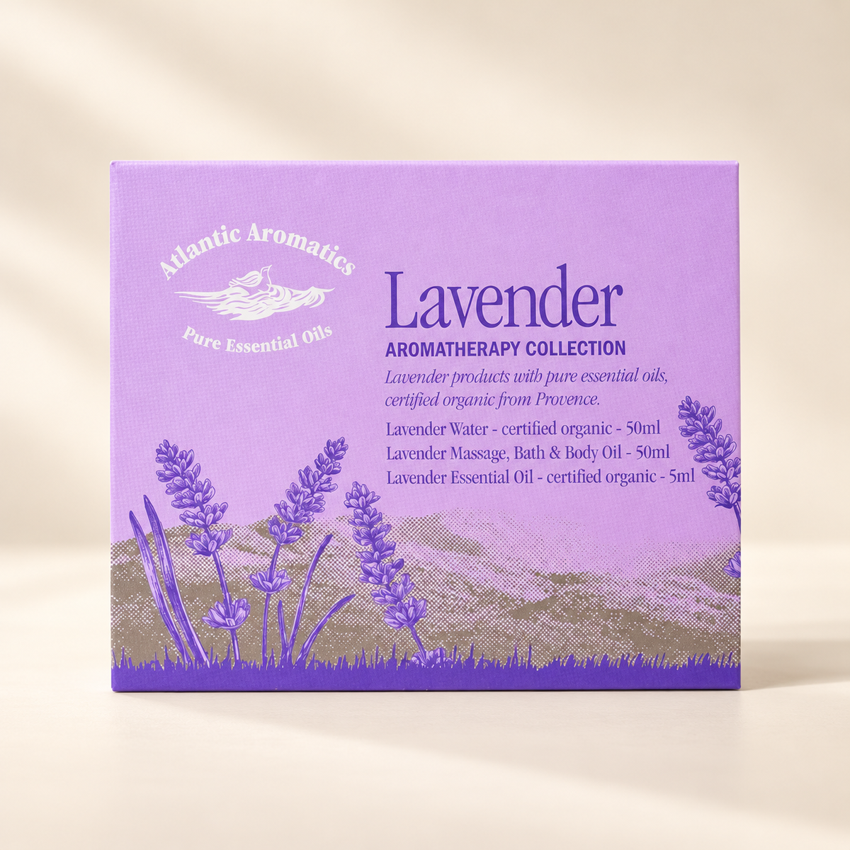 Atlantic Aromatics Lavender Aromatherapy Collection three-piece gift set