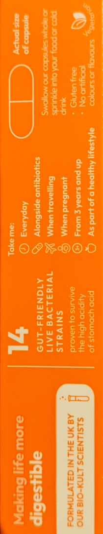 Orange supplement bottle with label on a white background