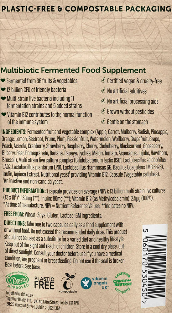 Fermented Food Multibiotic Capsule Supplement