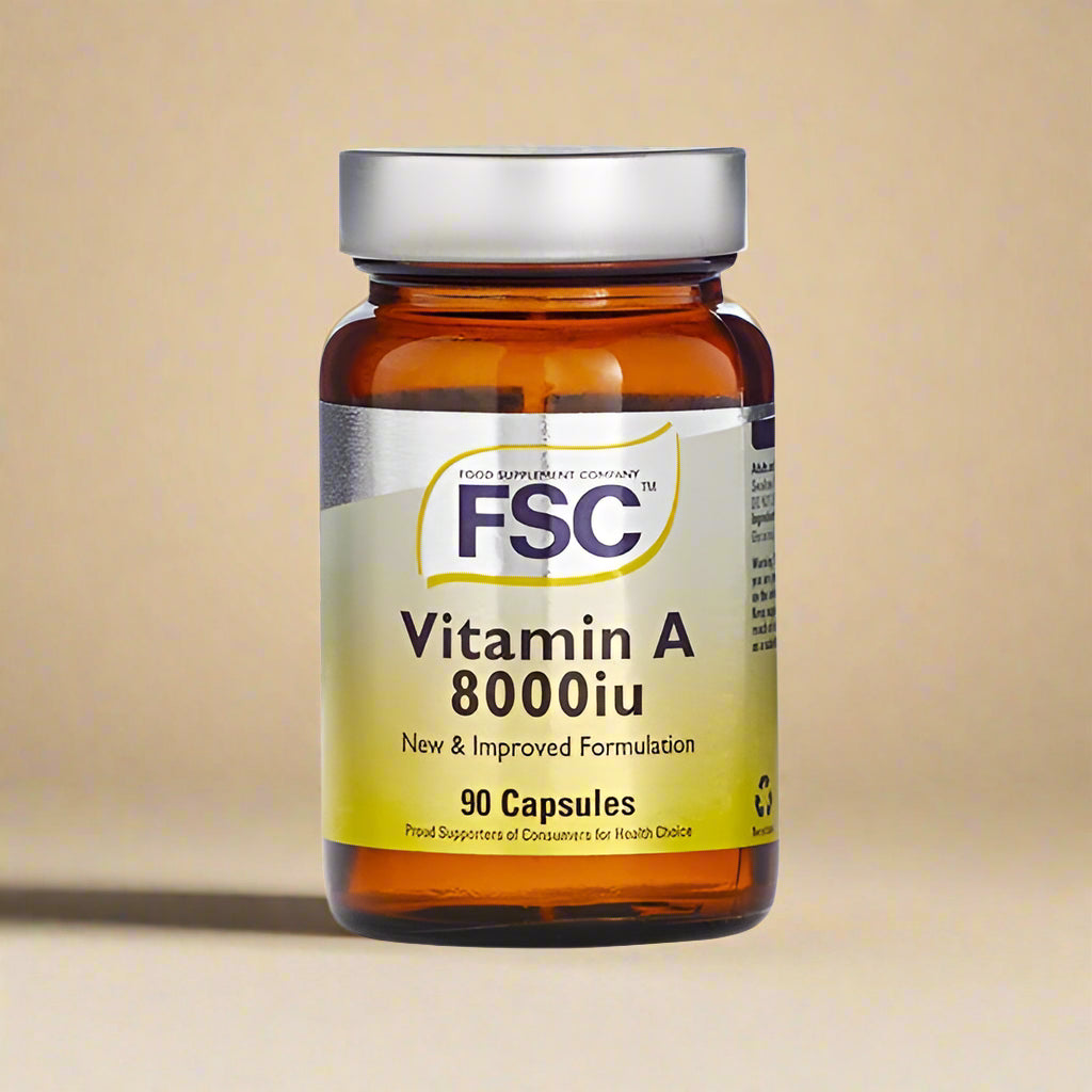 FSC Vitamin A 8000IU – 90 Capsules for skin, vision, and immune support