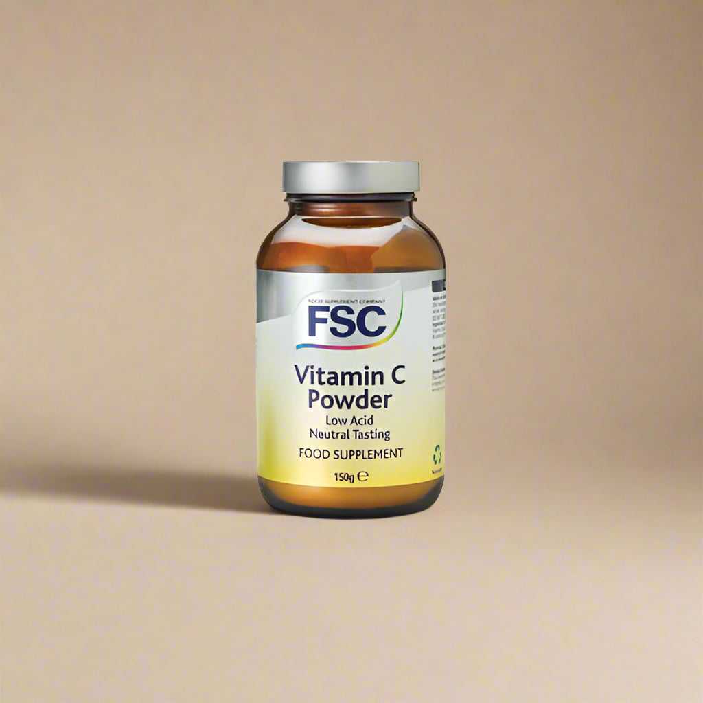 FSC Vitamin C Powder Low Acid 150g – buffered ascorbic acid with calcium and magnesium