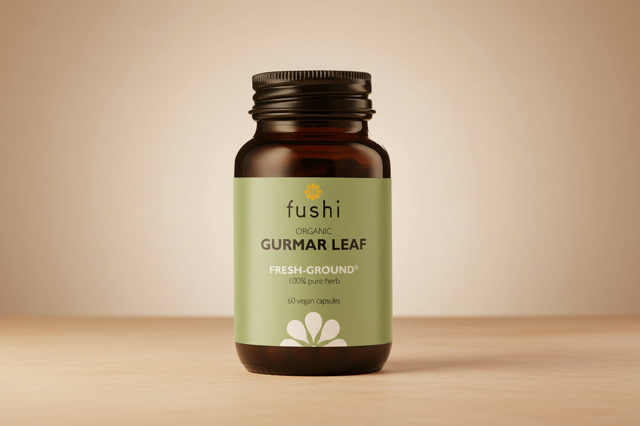 Fushi Gurmar Leaf Organic 60 Capsules Front Bottle