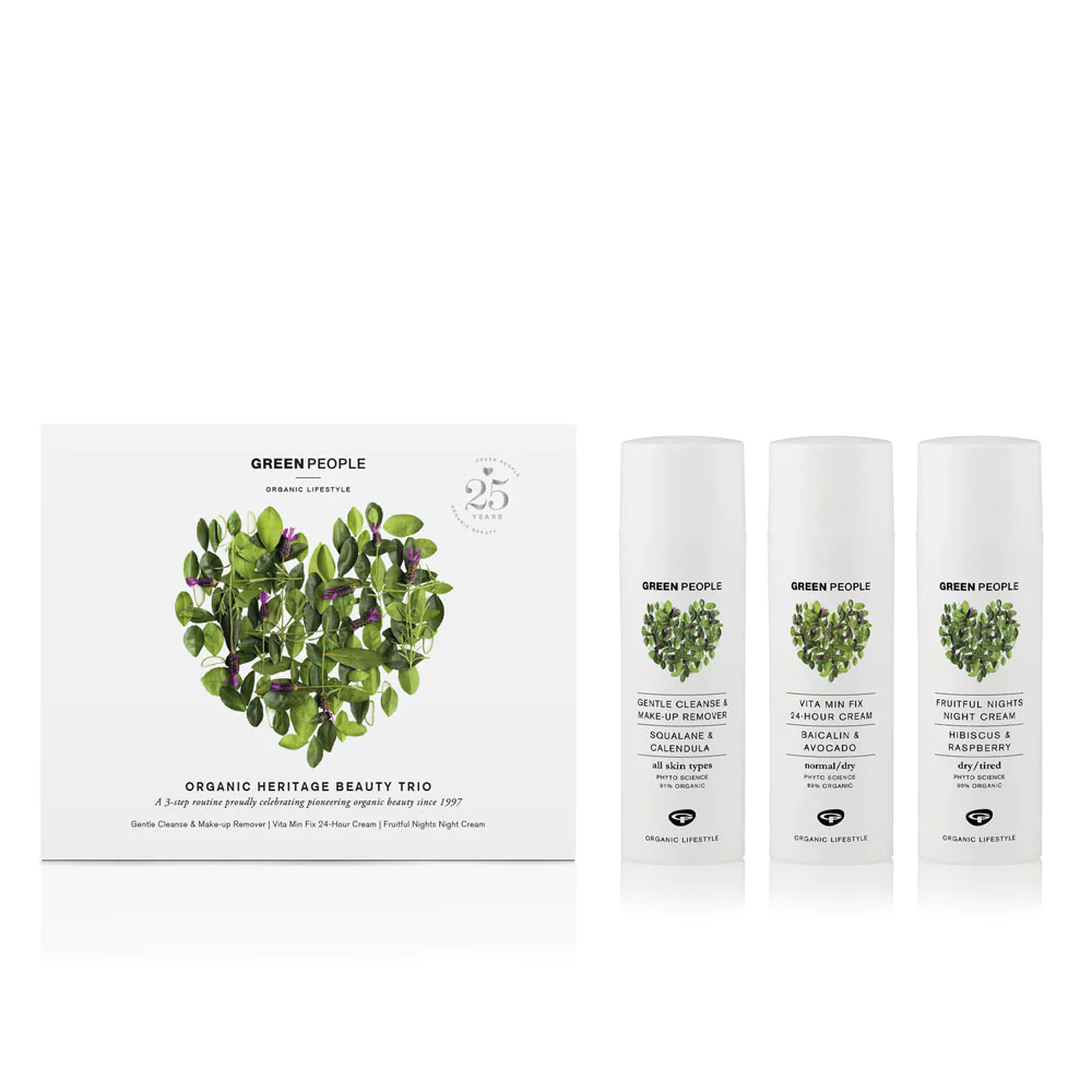 Green People Heritage Beauty Trio Organic – 3x50ml floral gift set.