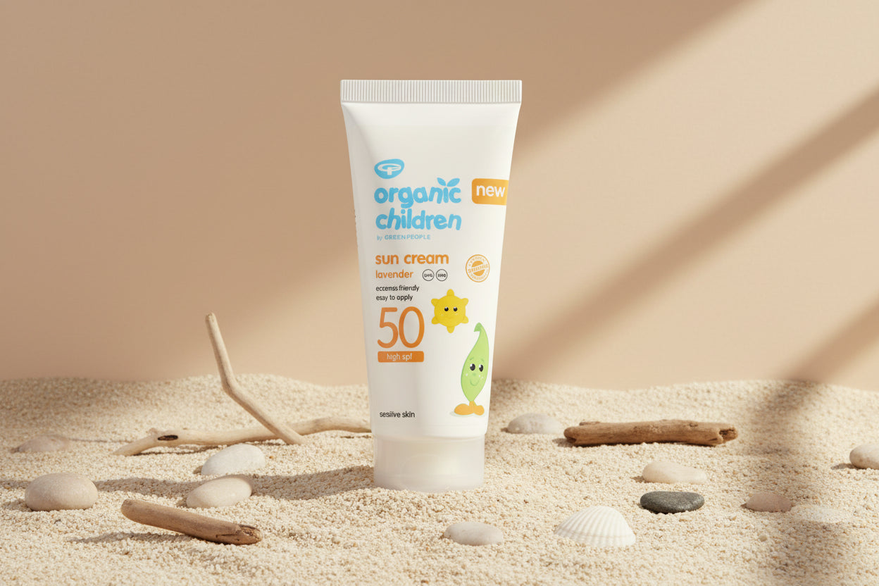 Green People Children’s SPF50 Lavender Sun Lotion 100ml Front View