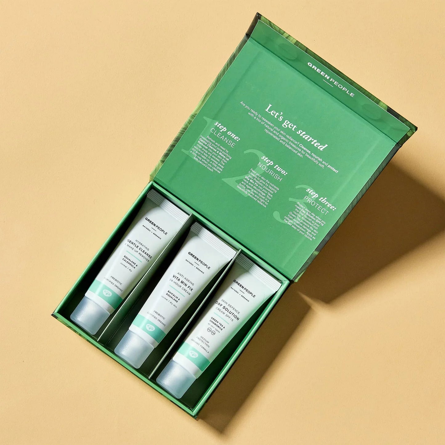 Green People organic skincare minis, perfect for travel or first-time use.