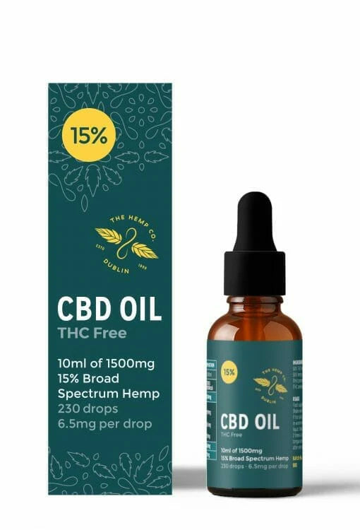The Hemp Company Broad Spectrum CBD Oil 15% – Organic, THC-Free, Lab-Tested
