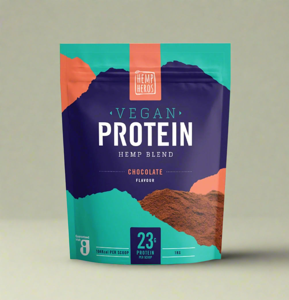 Hemp Heros Chocolate Hemp Protein Powder 1kg Front Label