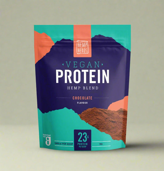 Hemp Heros Chocolate Hemp Protein Powder 1kg Front Label