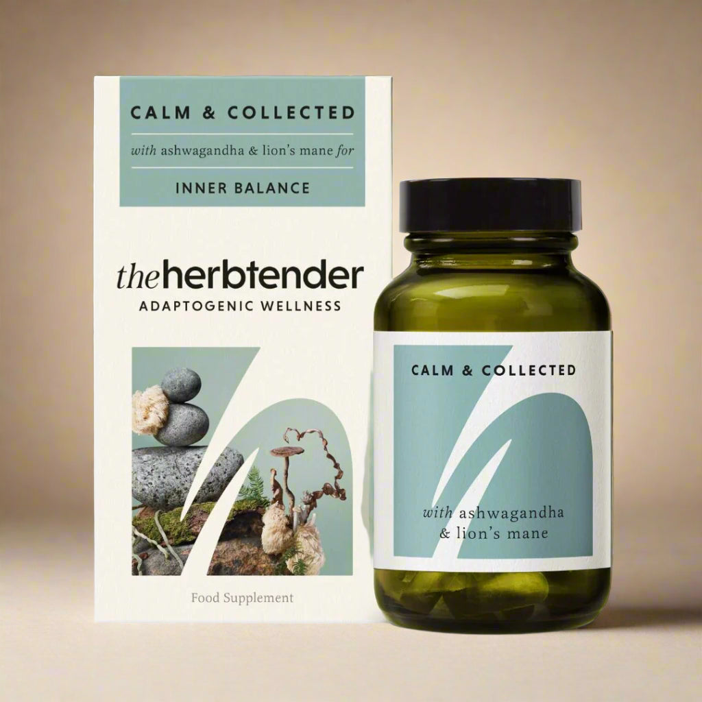 Front view of The Herbtender Calm & Collect – 60 Capsules bottle