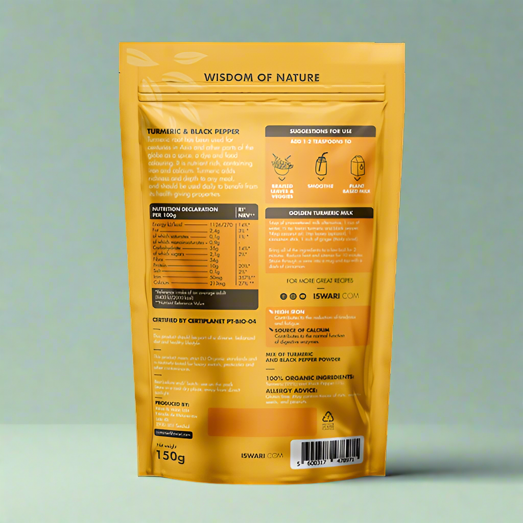 Turmeric and Black Pepper Ingredients – 150g