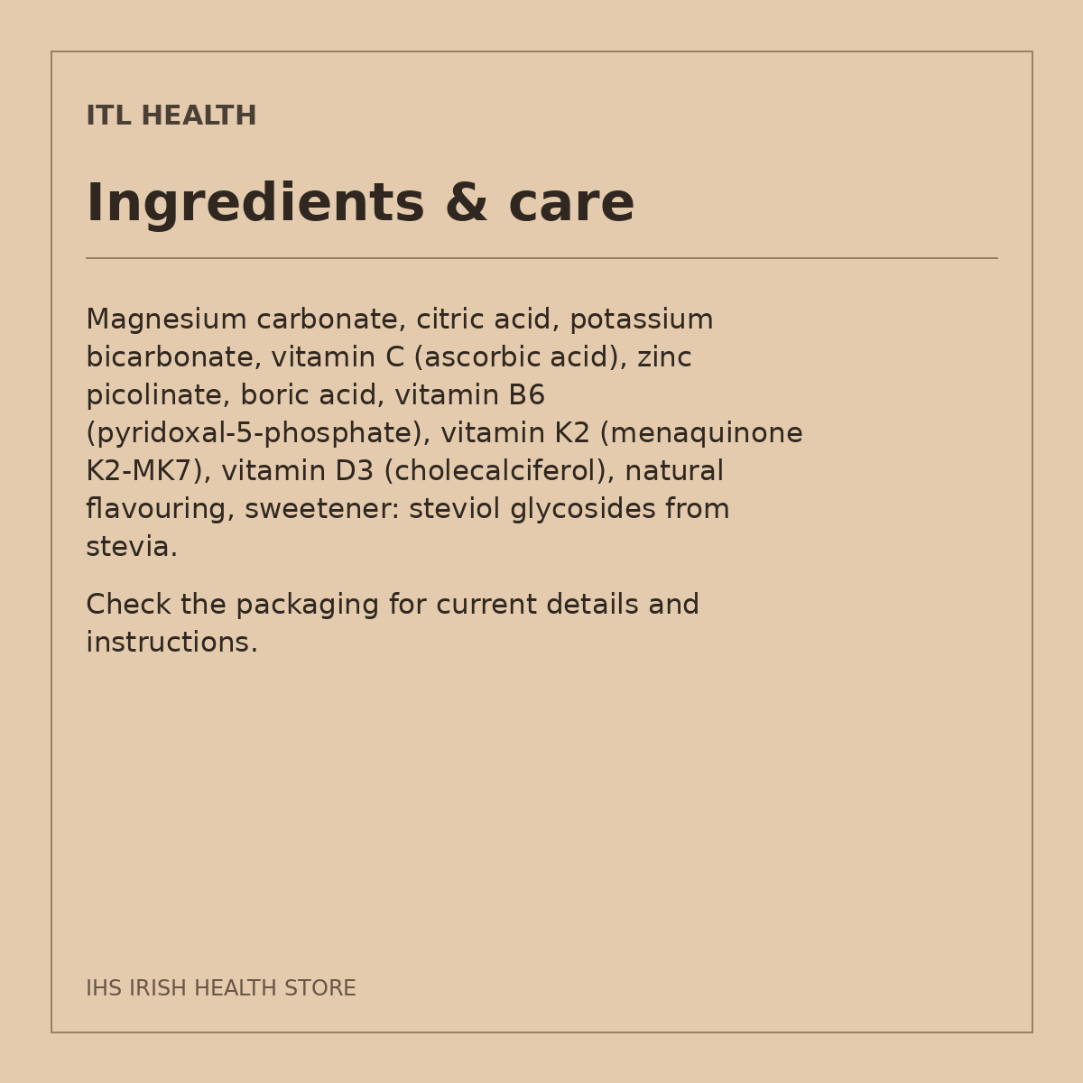 ITL Health MAG365 BF Exotic Lemon – 180g: ingredients & care