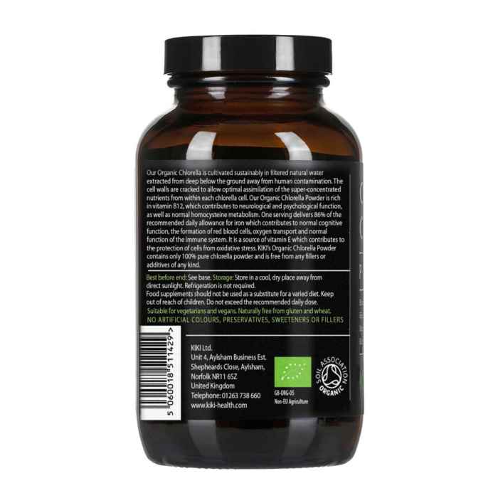 Kiki Organic Chlorella Powder 200g – Nutrient-Dense Superfood for Gut Health & Immunity