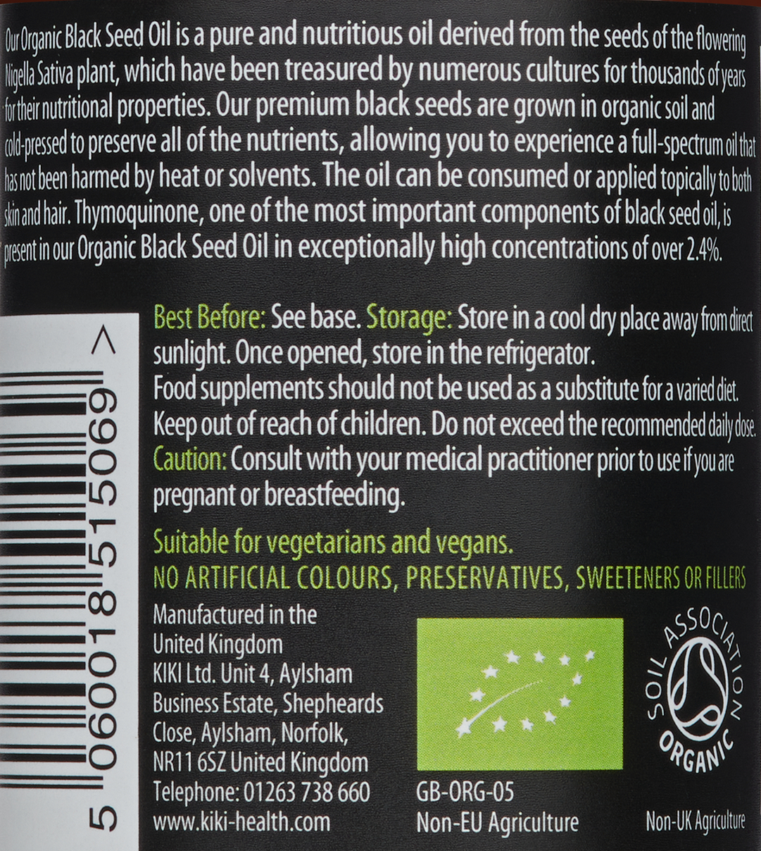 Kiki Health Black Seed Oil β Nourishes skin