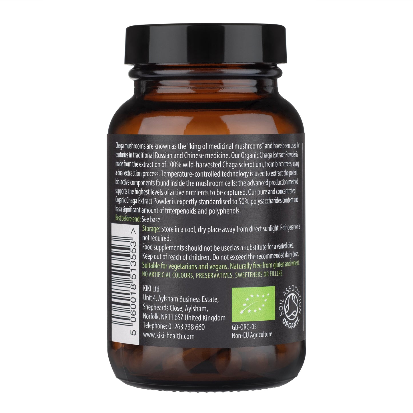 100% pure organic Chaga mushroom extract – standardized to 30% beta-glucans for maximum