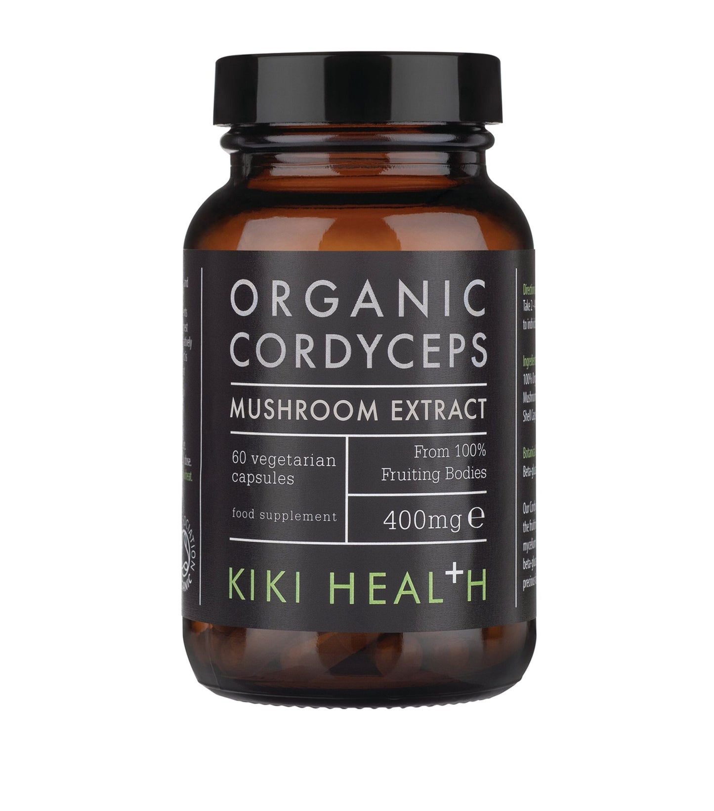 Kiki Cordyceps Mushroom Extract 60 Capsules – Front Bottle View
