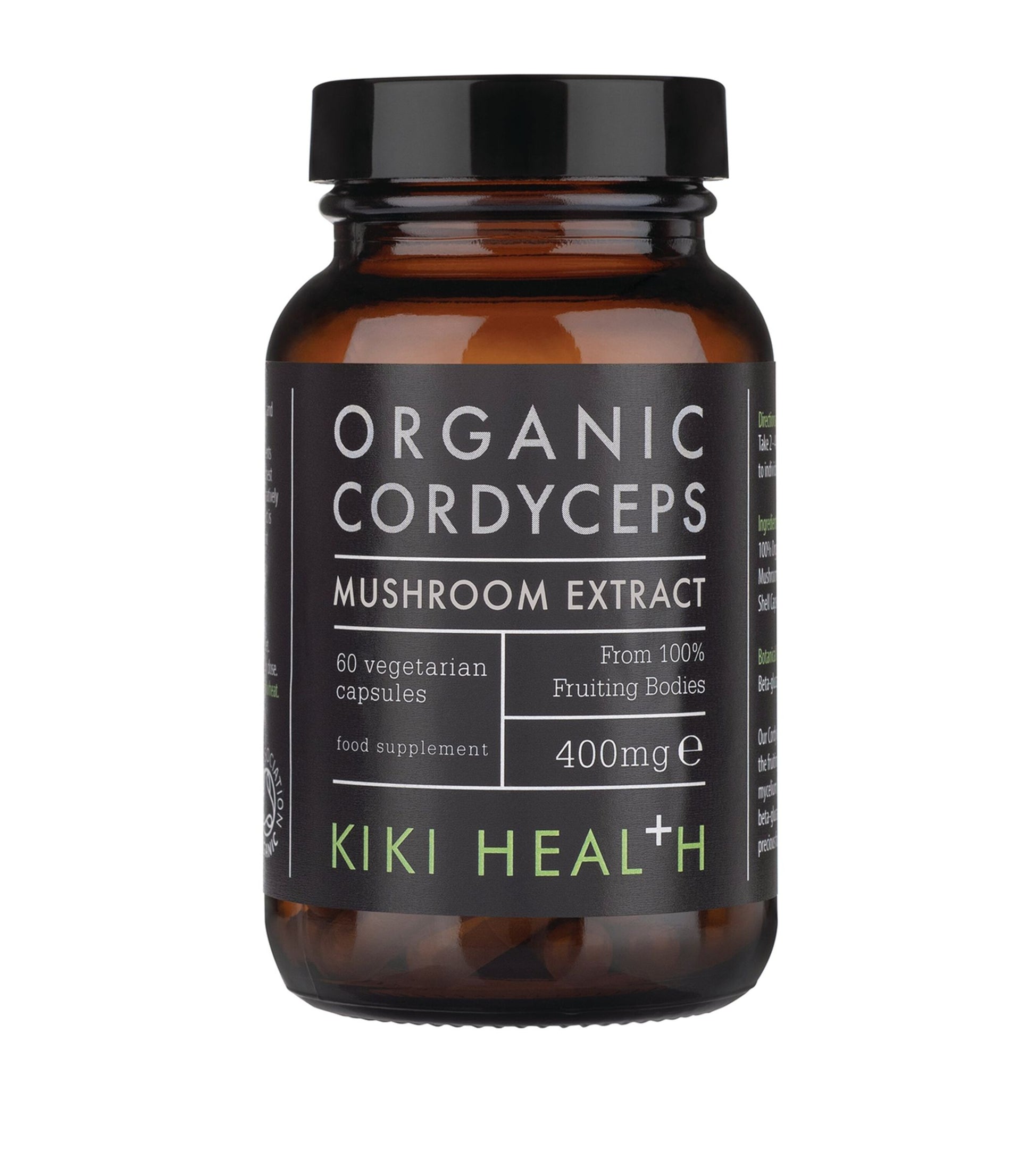 Kiki Cordyceps Mushroom Extract 60 Capsules – Front Bottle View