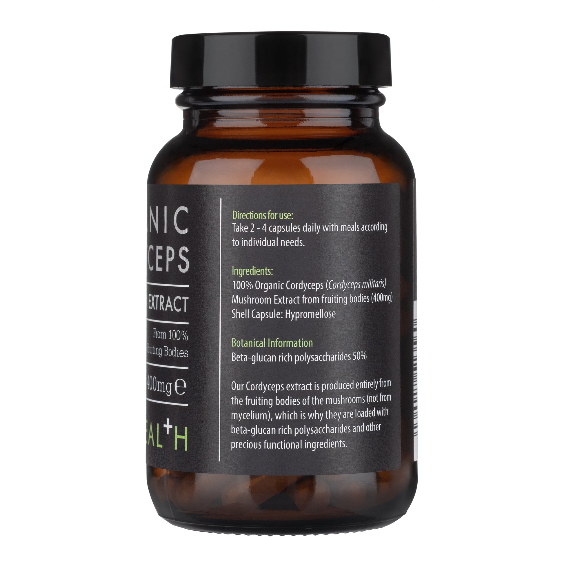 Open Bottle of Cordyceps Mushroom Capsules by Kiki