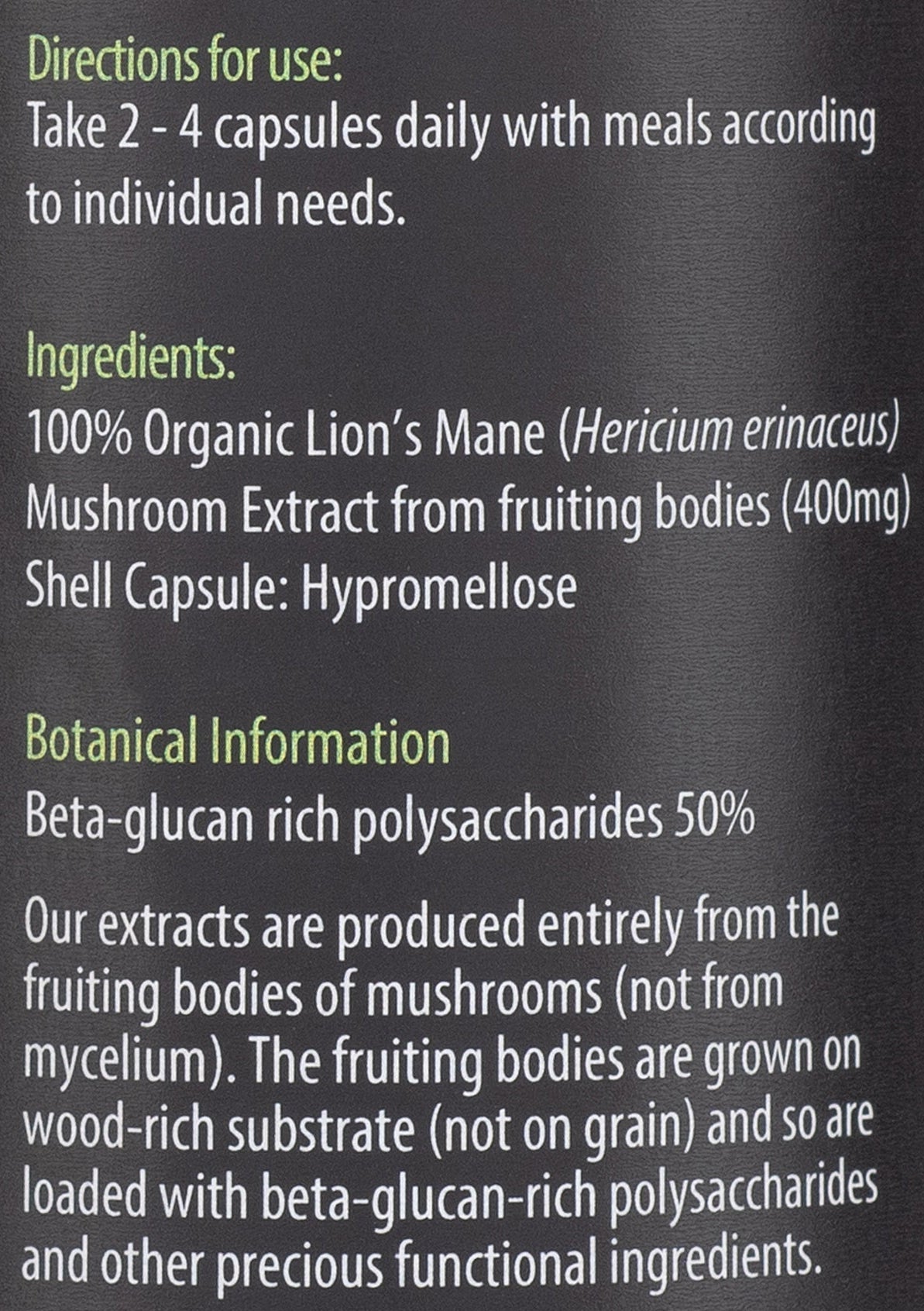 Open Bottle View – Kiki Lion’s Mane Mushroom Extract Vegan Capsules