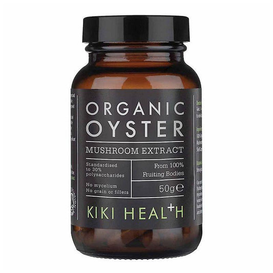 Kiki Oyster Mushroom Extract Organic 60 Capsules Front Label