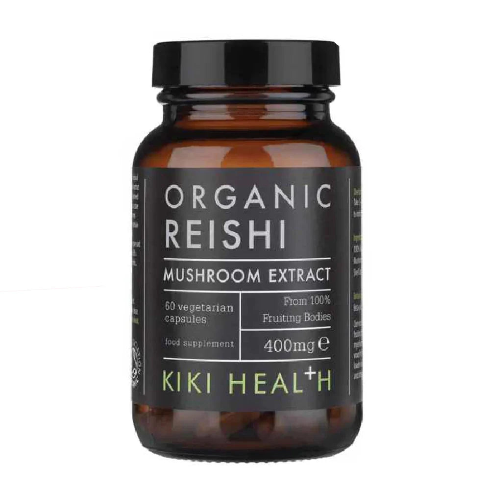 Kiki Reishi Mushroom Extract – Organic 60 Vegan Capsules Front Label