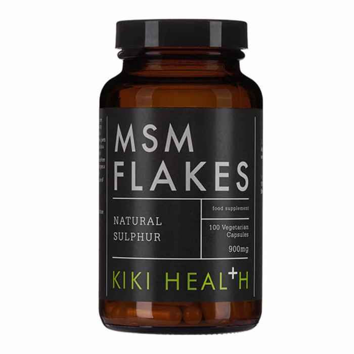 Kiki MSM Flakes Capsules – 100VCaps | 99.9% Pure MSM for Joint & Collagen Support.