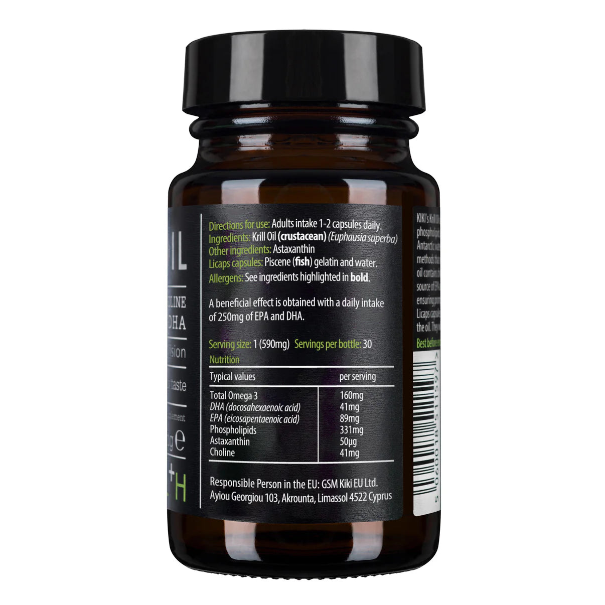 Kiki Krill Oil – High Absorption Omega-3 Supplement with Astaxanthin & Phospholipids.