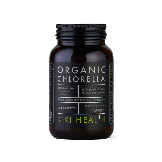 Kiki Organic Chlorella Tablets 200 Tabs – High in Iron, Vitamin B12 & Protein for Detox & Energy