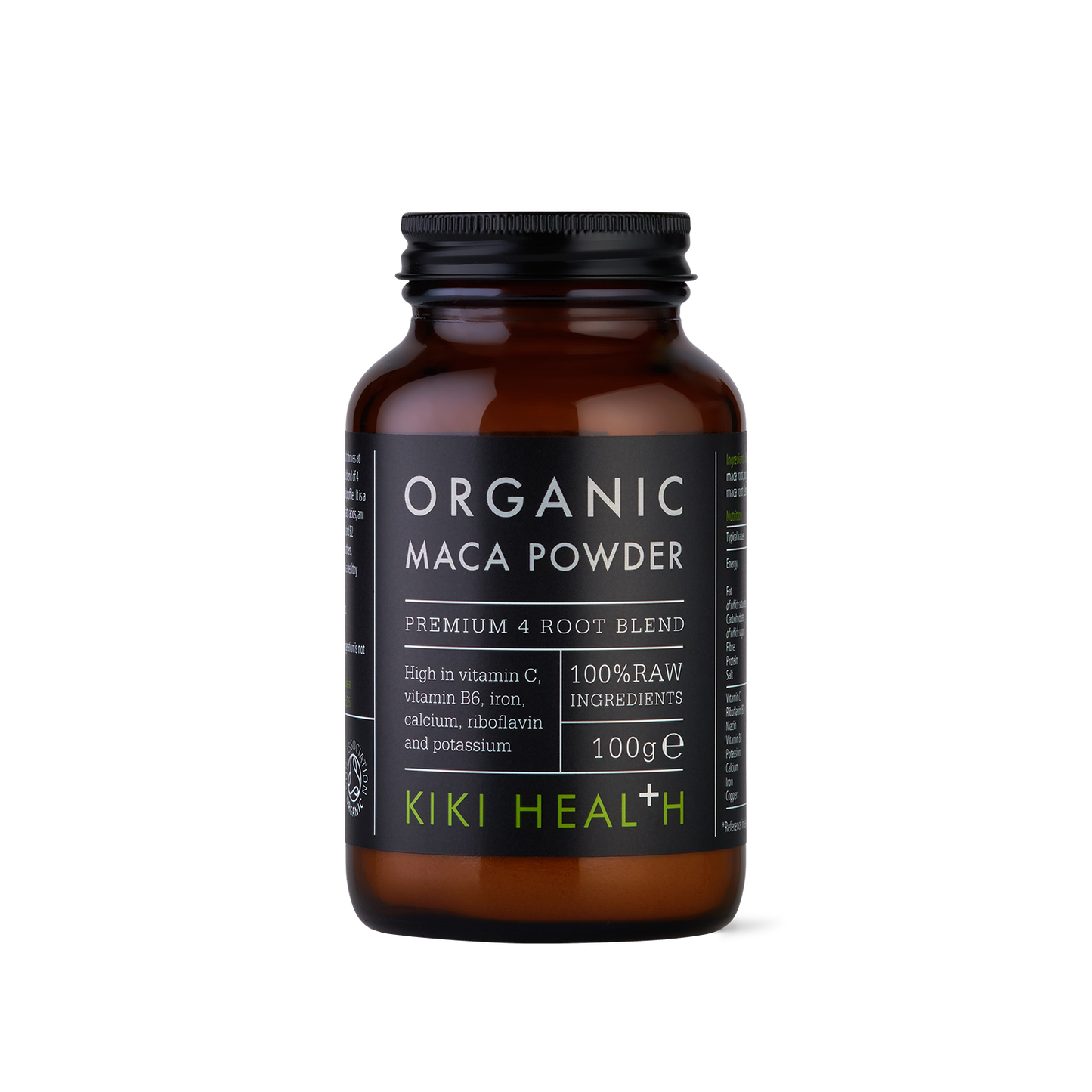 Kiki Organic Maca Powder 100g – 4 Root Blend for Energy, Hormonal Balance & Stamina.