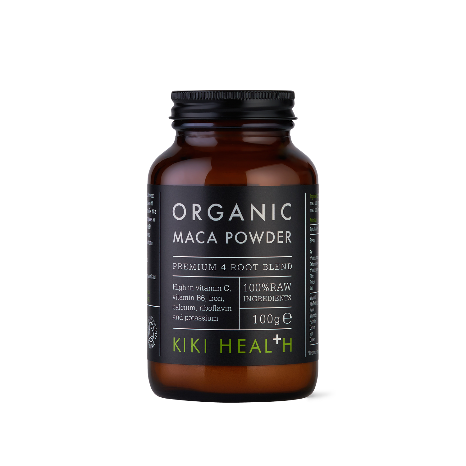 Kiki Organic Maca Powder 100g – 4 Root Blend for Energy, Hormonal Balance & Stamina.