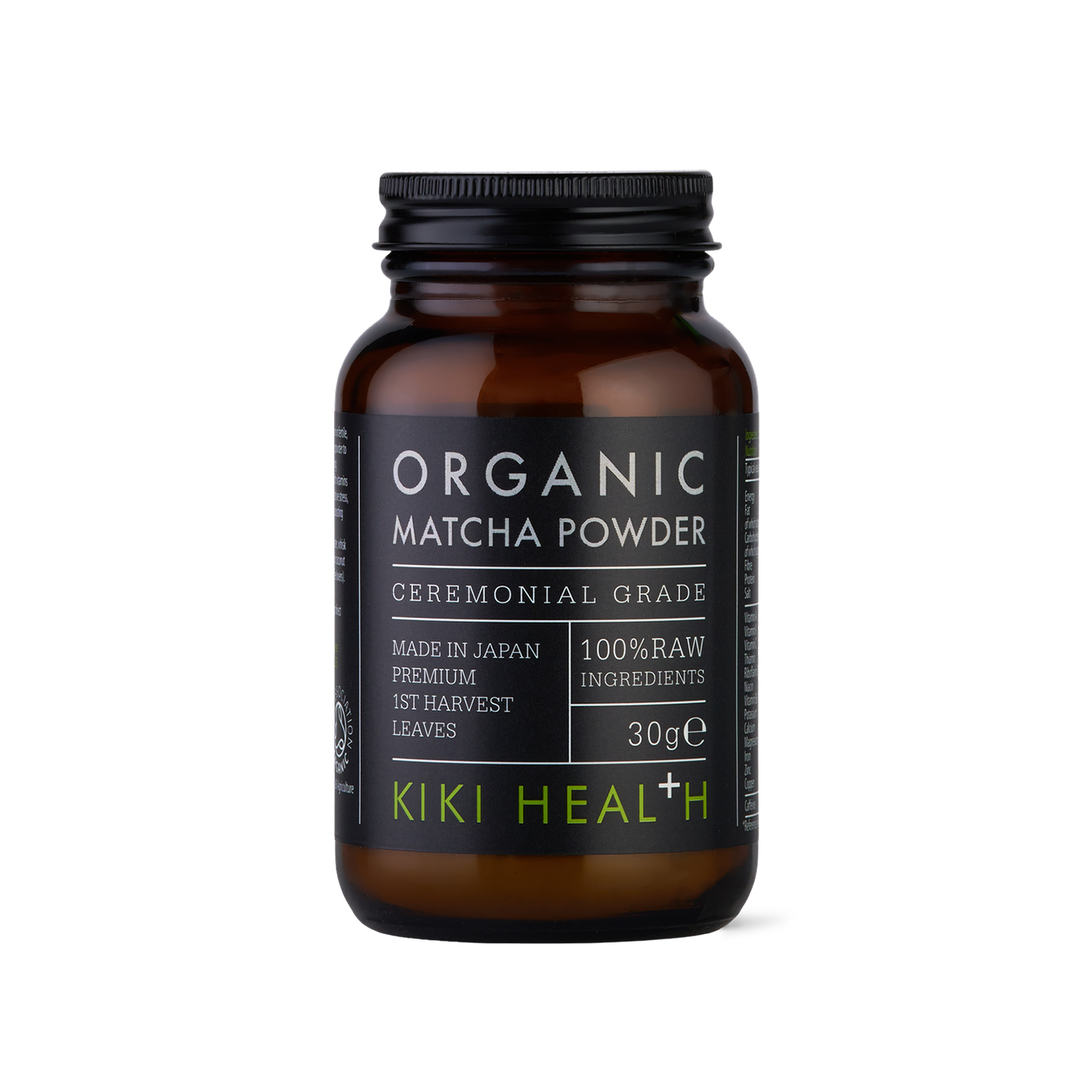 Kiki Organic Matcha Powder 30g – Ceremonial Grade Premium Japanese Green Tea.