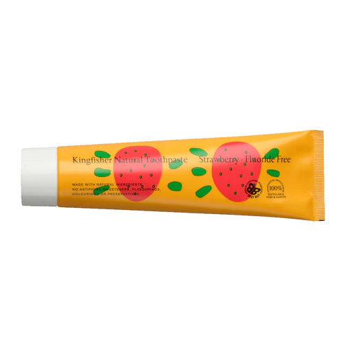 Kingfisher Children's Strawberry Toothpaste Fluoride-Free 100ml Tube Front