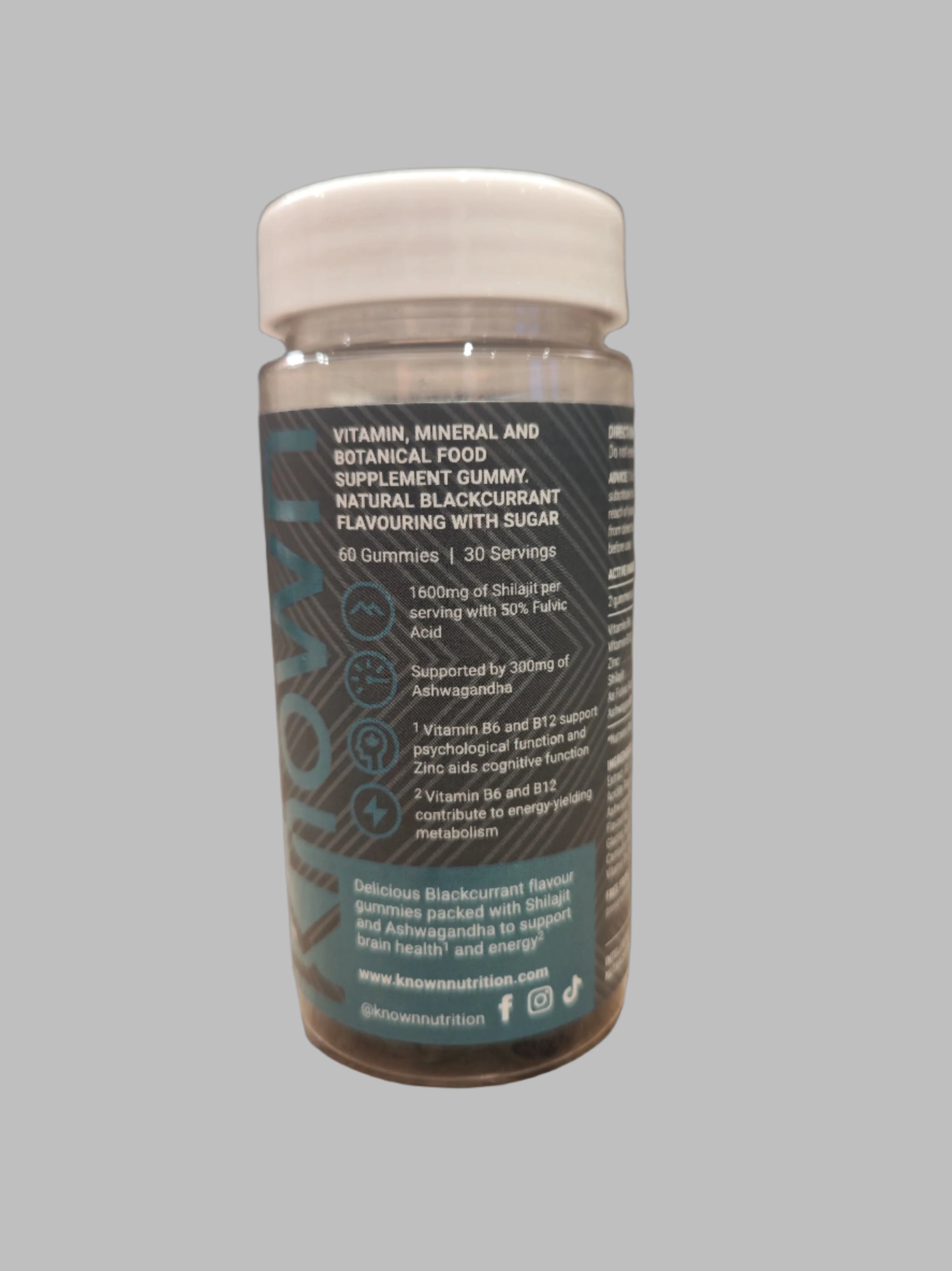 Known Shilajit Gummies - Directions, Benefits & Nutritional Information - 60 Vegan Gummies for Energy & Mental Clarity