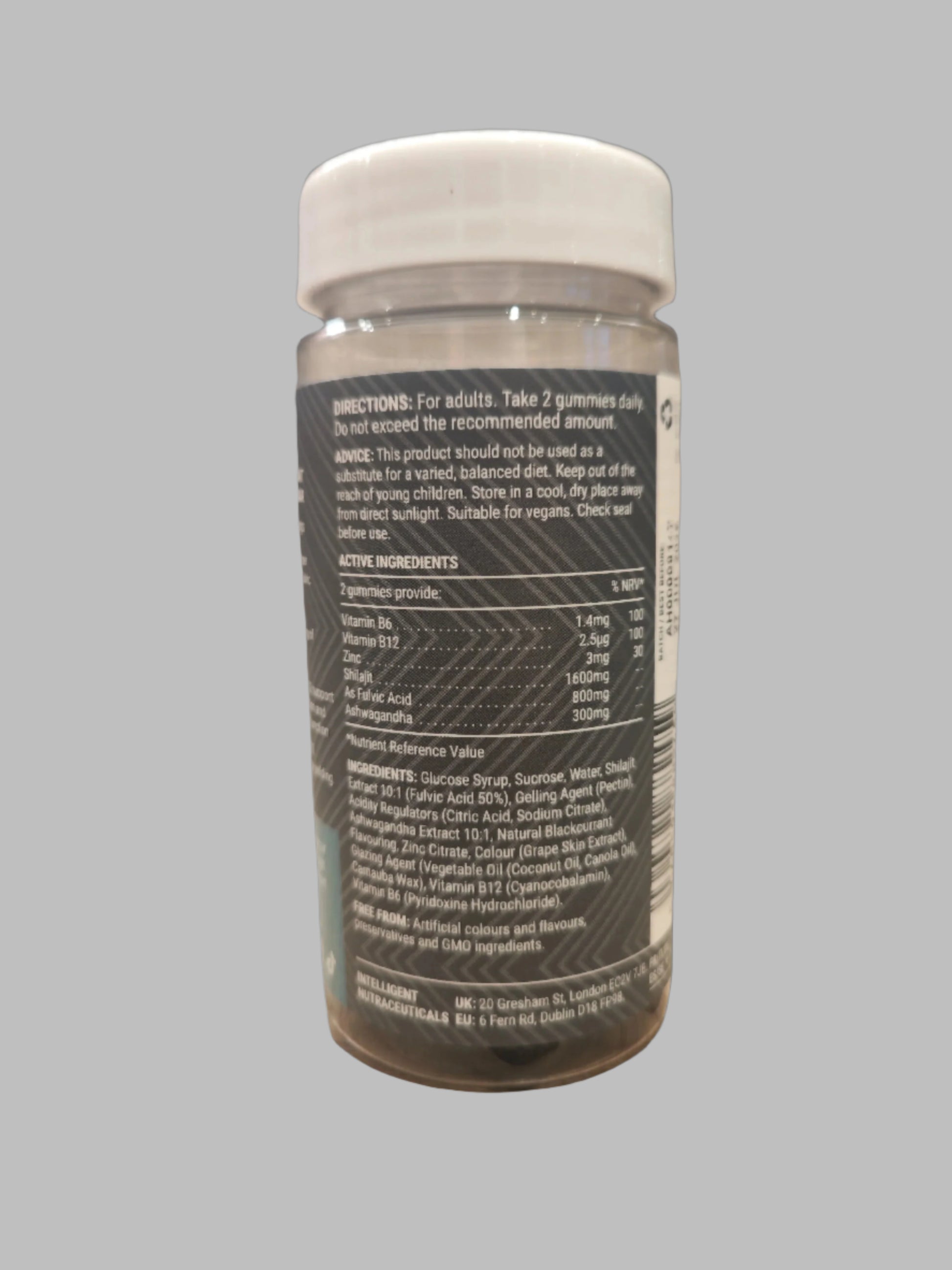 Known Shilajit Gummies - Ingredients & Supplement Facts - 60 Vegan Gummies for Energy & Vitality Support