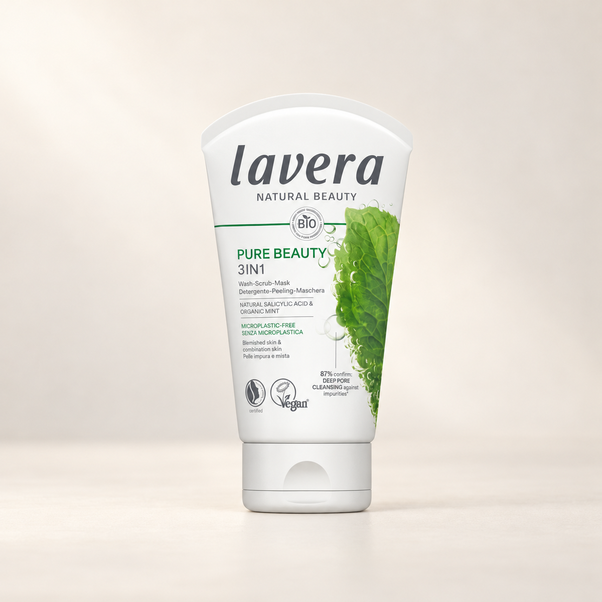Lavera Pure Beauty 3in1 Wash Scrub Mask 125ml – product packaging