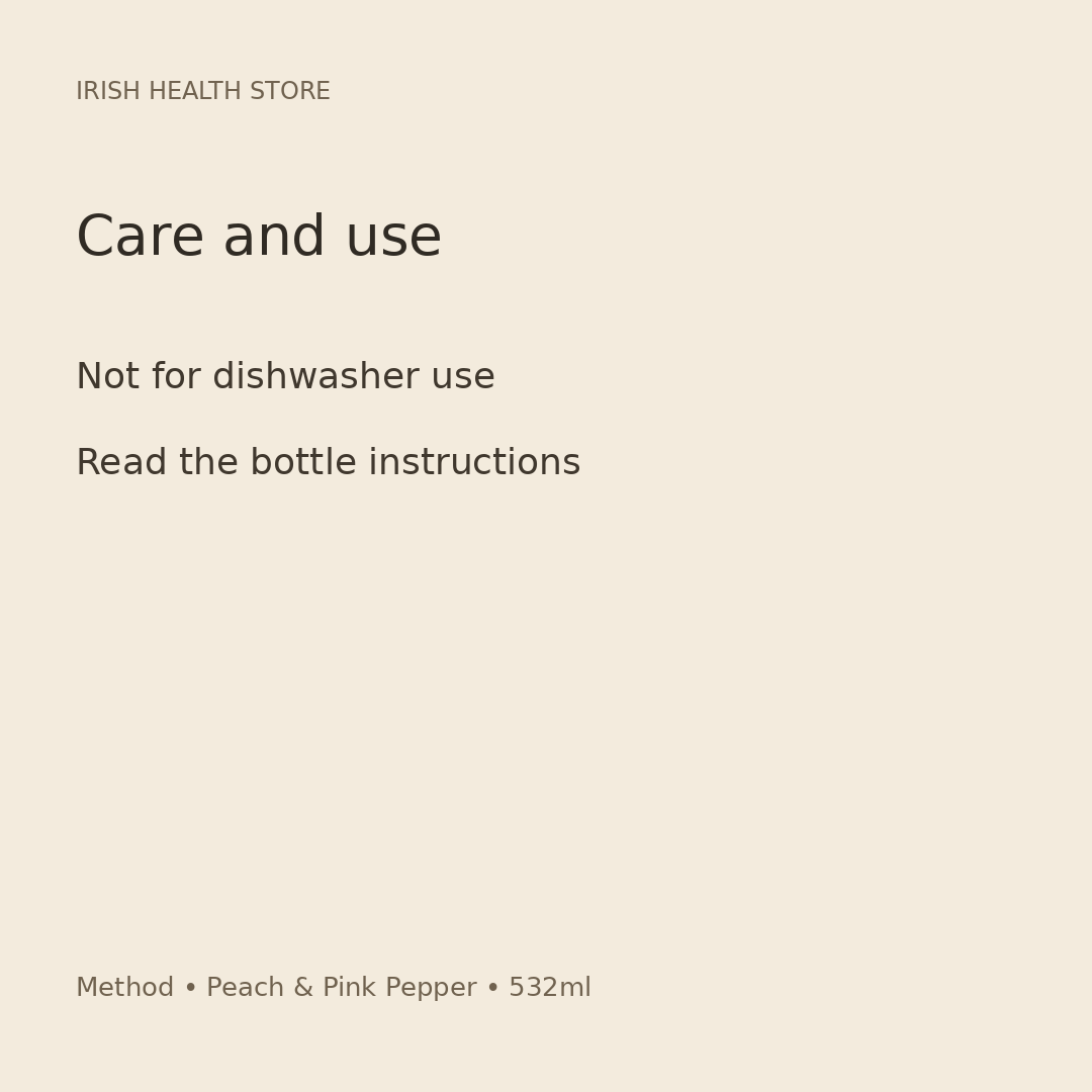Method Washing Up Liquid – Peach & Pink Pepper, 532ml care instructions