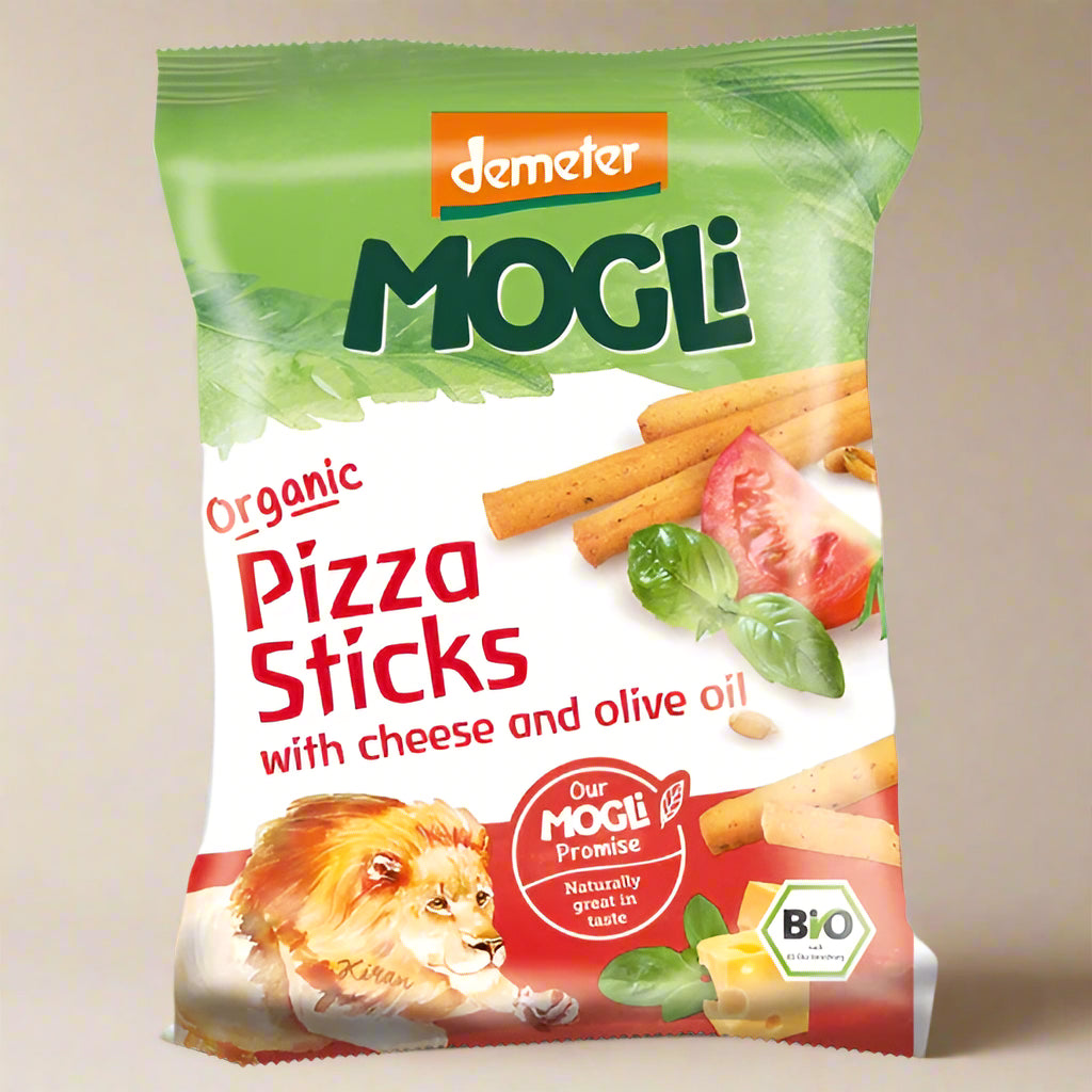 Mogli Organic Pizza Bread Sticks 12 x 75g with cheese and herbs