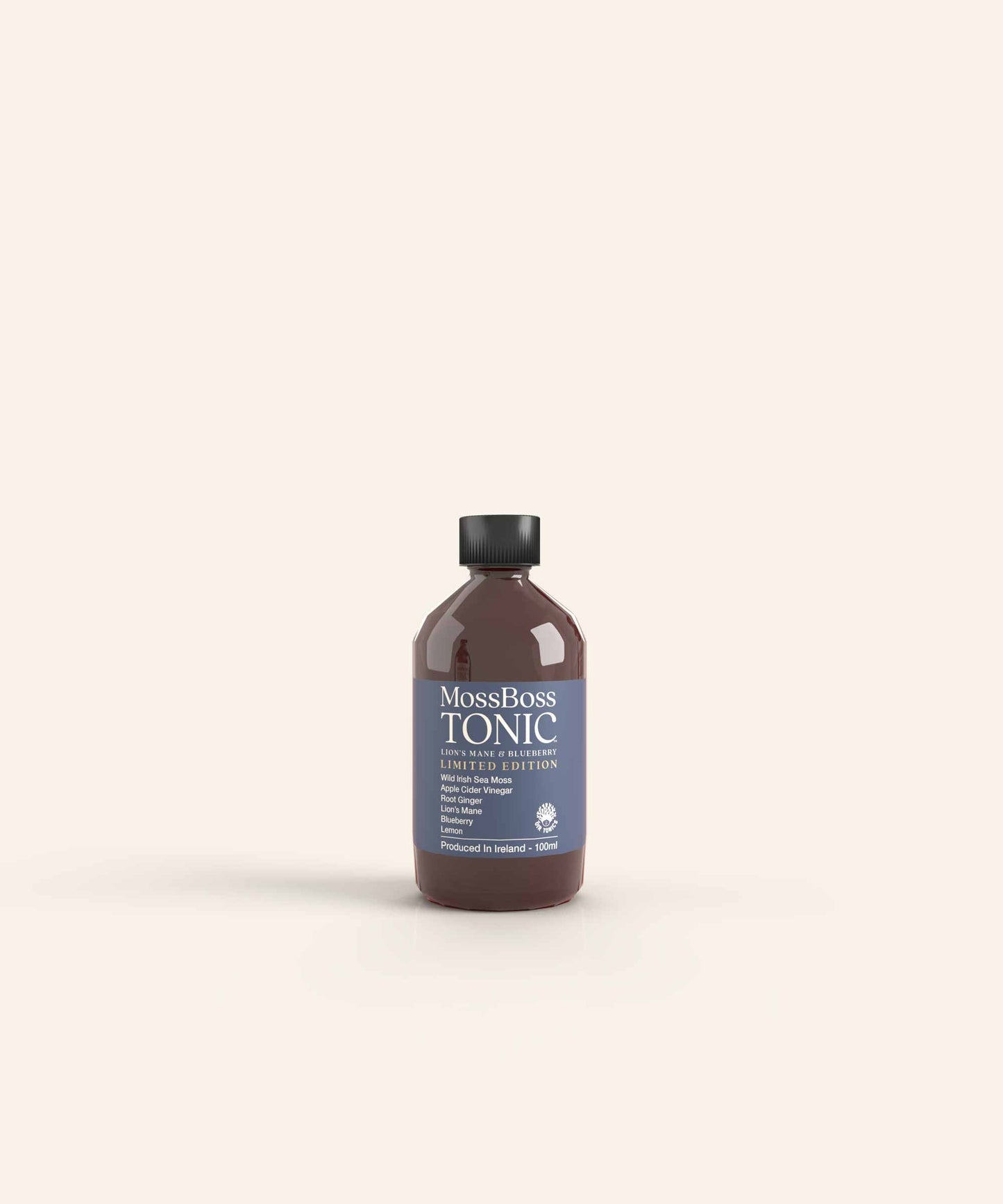 Oir Tonics Moss Boss Lion’s Mane & Blueberry 100ml Front Bottle
