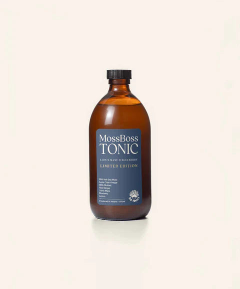 Oir Tonics Moss Boss Lion’s Mane & Blueberry Tonic 500ml Front Bottle