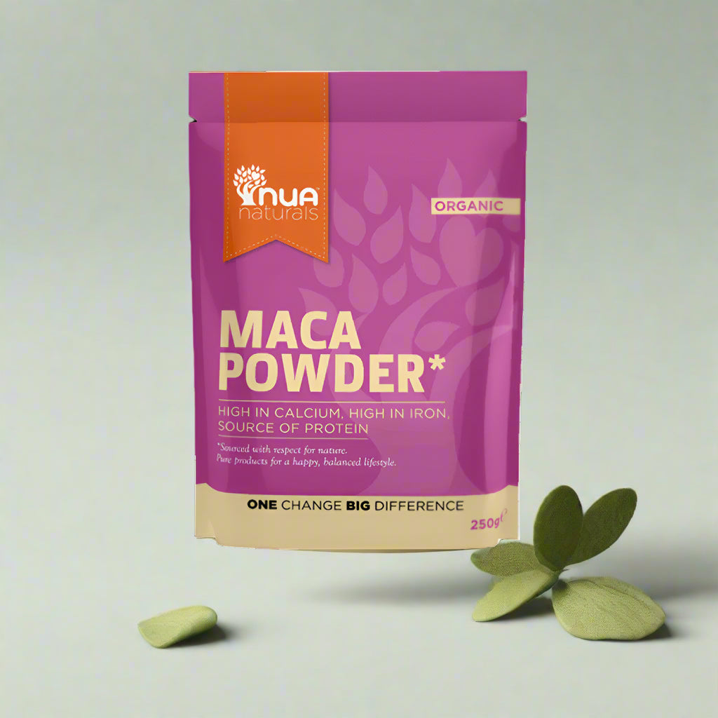 NUA Naturals Organic White Maca Powder 250g Front Label