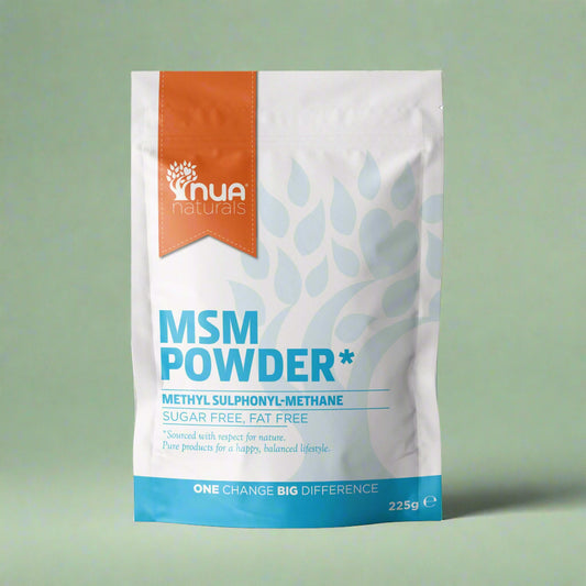 NUA Naturals MSM Powder 225g Front Packaging