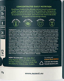 Nuzest Good Green Vitality 12 Serve 120g – Mixed in Smoothie Scene