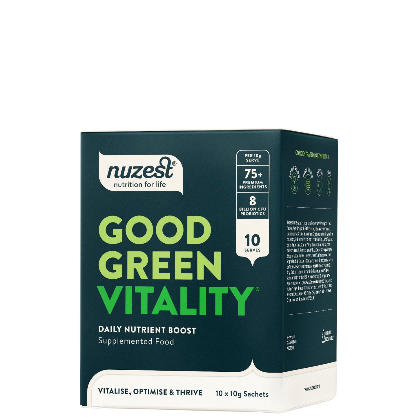 Nuzest Good Green Vitality 10 Sachets front packaging