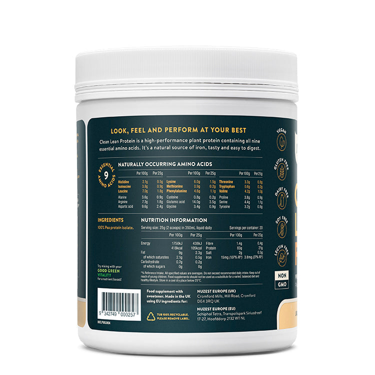 Nuzest Just Natural Protein 500g – Powder and Scoop Inside Tub