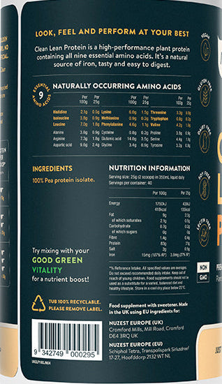 Open Tub of Nuzest Just Natural Protein – Unflavoured Powder Inside